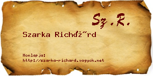 Szarka Richárd névjegykártya